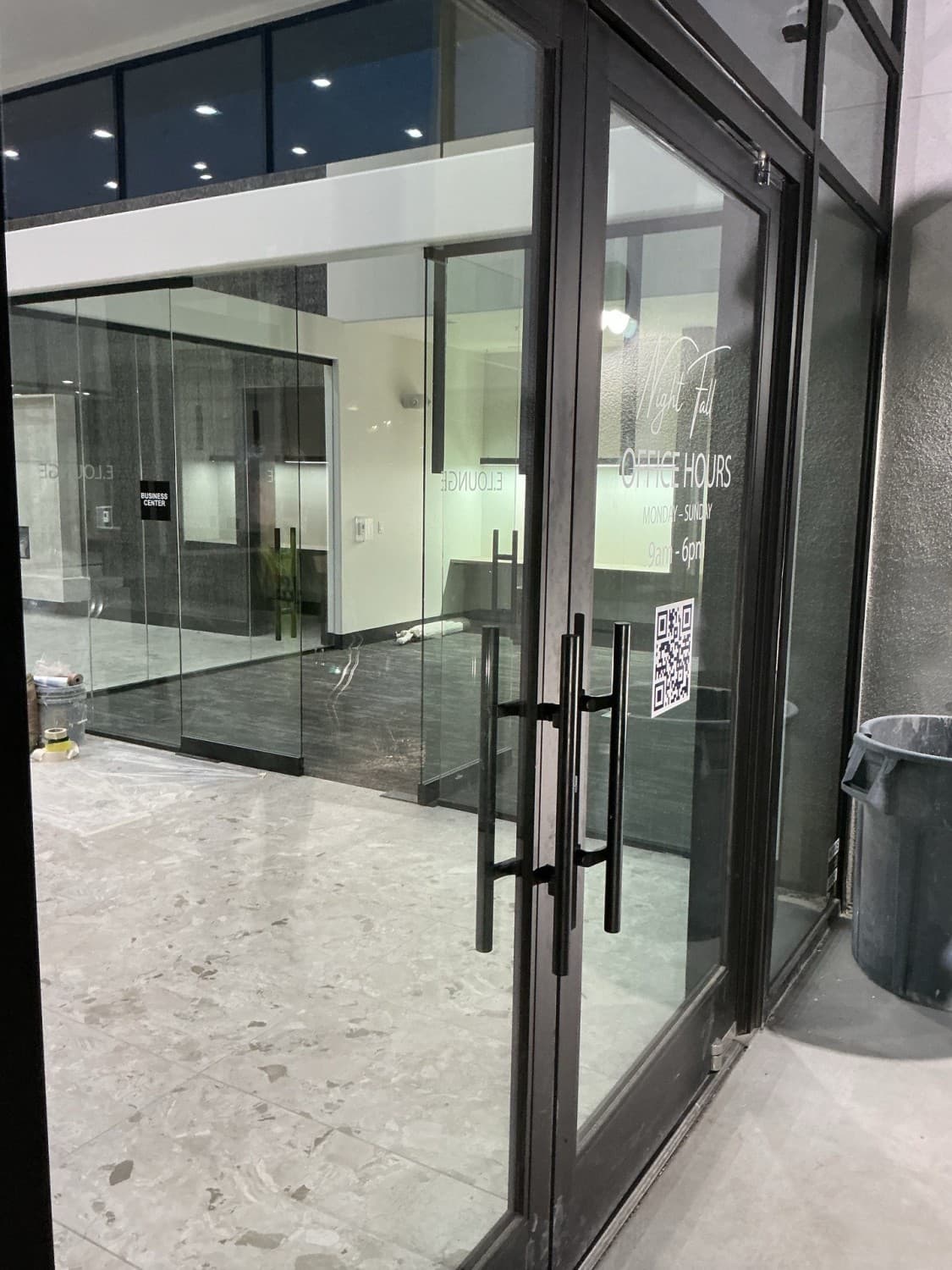 Commercial storefront glass installation