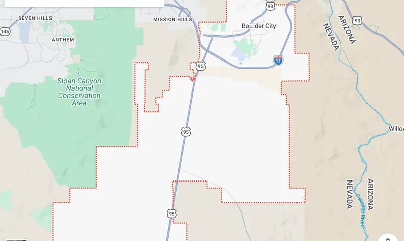 Map of Boulder City, Nevada