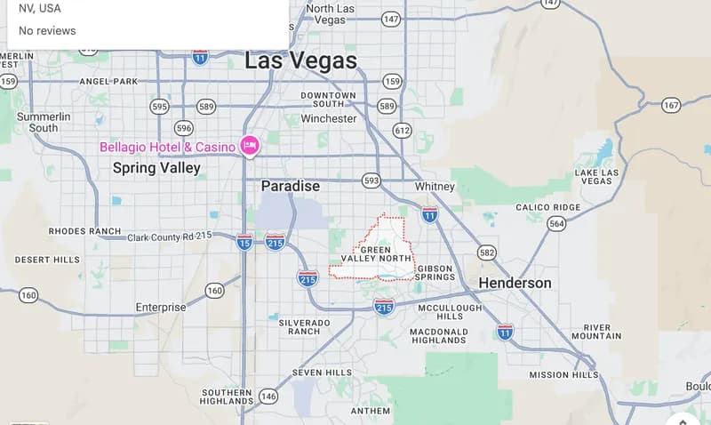 Map of Green Valley, Nevada