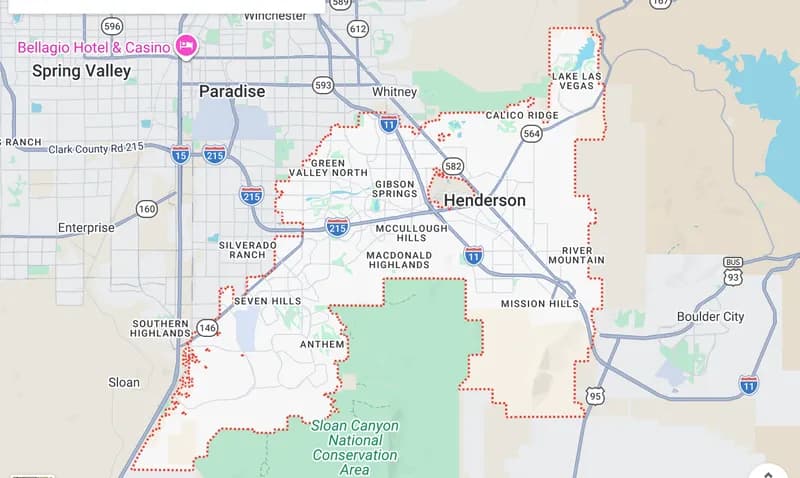 Map of Henderson, Nevada