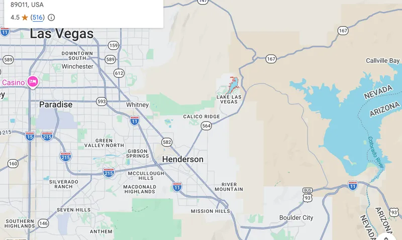 Map of Lake Las Vegas, Nevada