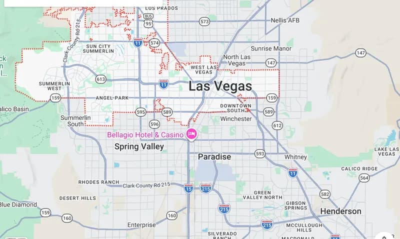 Map of Las Vegas, Nevada