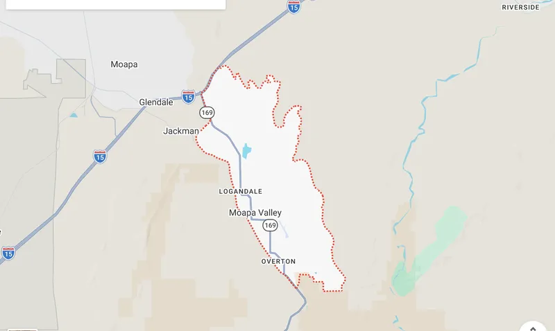 Map of Moapa Valley, Nevada