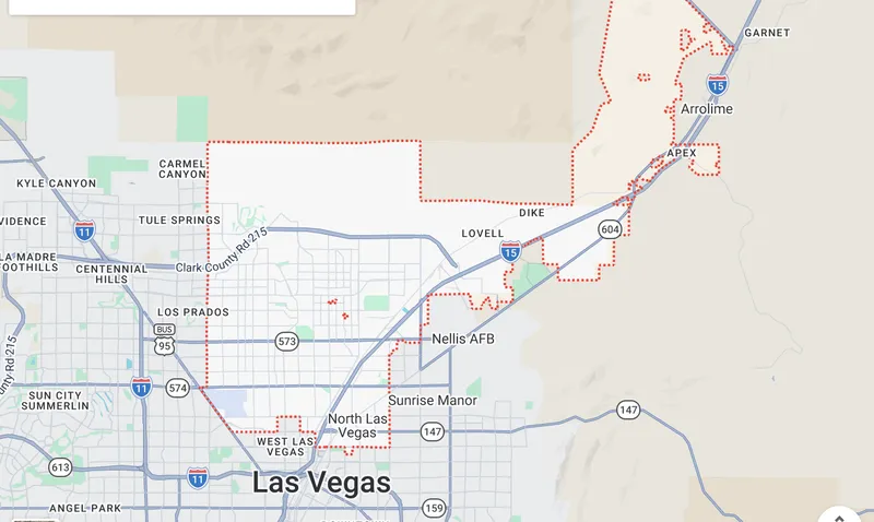 Map of North Las Vegas, Nevada