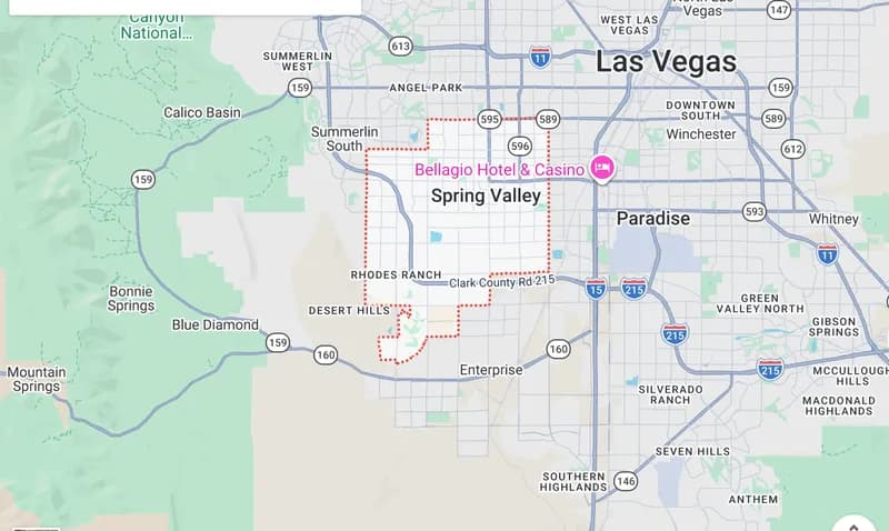 Map of Spring Valley, Nevada
