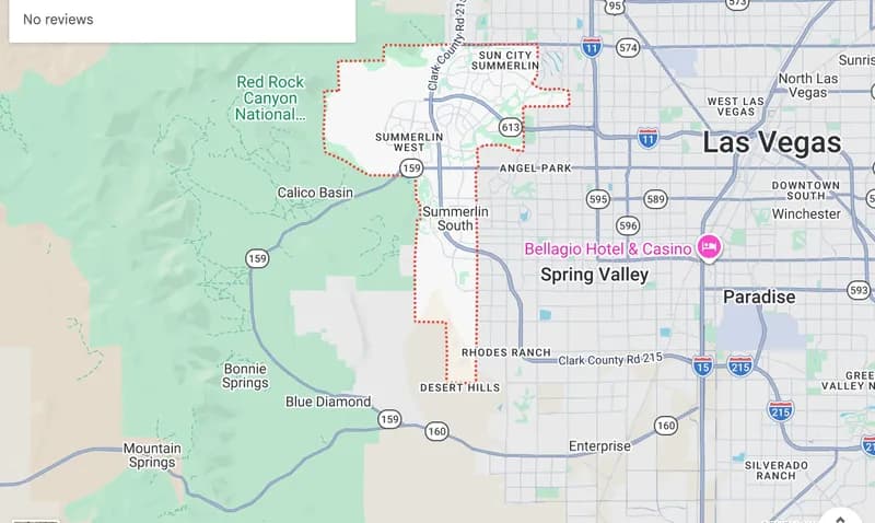 Map of Summerlin, Nevada