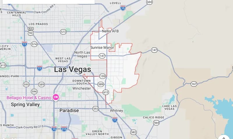 Map of Sunrise Manor, Nevada