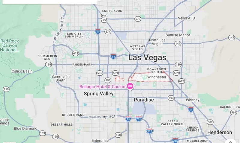 Map of Winchester, Nevada
